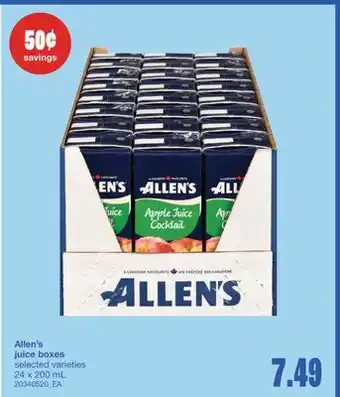 Wholesale Club ALLEN'S JUICE BOXES, 24 X 200 ML offer
