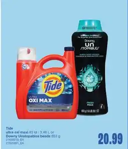 Wholesale Club TIDE ULTRA OXI MAXI 83 LD / 3.46 L OR DOWNY UNSTOPABLES BEADS 853 G offer