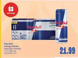 Wholesale Club RED BULL ENERGY DRINKS, 12 x 250 mL offer