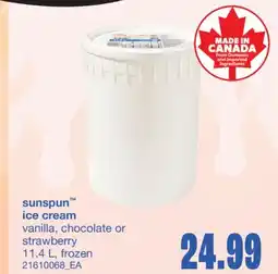 Wholesale Club SUNSPUN ICE CREAM, 11.4 L offer