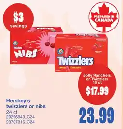 Wholesale Club HERSHEY'S TWIZZLERS OR NIBS, 24 CT offer