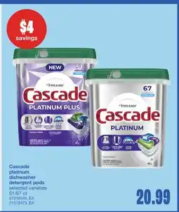 Wholesale Club PLATINUM DISHWASHER DETERGENT PODS, 51/67 ct offer