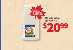 Wholesale Club MIRACLE WHIP SPREAD, 3.78 L offer