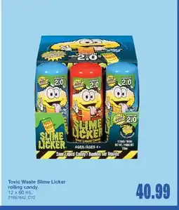 Wholesale Club TOXIC WASTE SLIME LICKER ROLLING CANDY, 12 X 60 ML offer