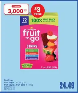 Wholesale Club FRUIT TO GO 72 X 14 G OR FRUIT SOURCE FRUIT BARS 1.11 KG offer