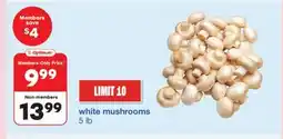 Wholesale Club WHITE MUSHROOMS, 5 lb offer