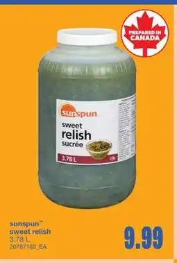 Wholesale Club SUNSPUN SWEET RELISH, 3.78 L offer