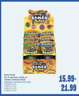 Wholesale Club SNAX PACK TOY & GUMMY CANDY OR RAMEN RAINBOW BLAST offer