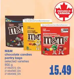 Wholesale Club M&M CHOCOLATE CANDIES PANTRY BAGS, 800 g offer