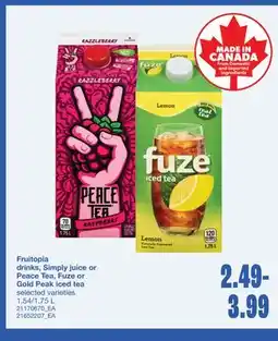 Wholesale Club DRINKS, JUICE OR PEACE TEA, OR ICED TEA, 1.54/1.75 L offer