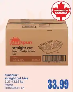 Wholesale Club SUNSPUN STRAIGHT CUT FRIES, 2.27-13.62 KG offer