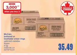 Wholesale Club MCCAIN BATTERED OR BEEFEATER ONION RINGS, 4 kg offer
