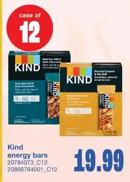 Wholesale Club KIND ENERGY BARS, CASE OF 12 offer
