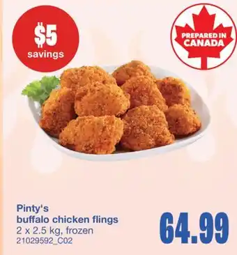 Wholesale Club PINTY'S BUFFALO CHICKEN FLINGS, 2 x 2.5 kg offer