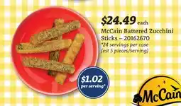 Wholesale Club MCCAIN BATTERED ZUCCHINI STICKS offer