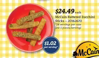 Wholesale Club MCCAIN BATTERED ZUCCHINI STICKS offer