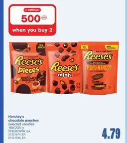 Wholesale Club HERSHEY'S CHOCOLATE POUCHES, 160-235 G offer