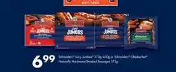 Wholesale Club JUICY JUMBOS 375G–450G OR SCHNEIDERS OKTOBERFEST NATURALLY HARDWOOD SMOKED SAUSAGES 375G offer