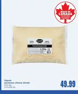 Wholesale Club SAPUTO PARMESAN CHEESE SHREDS, 2.27 KG offer