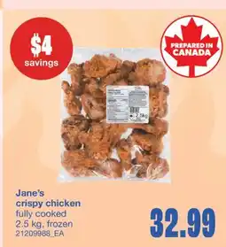 Wholesale Club JANE'S CRISPY CHICKEN, 2.5 kg offer