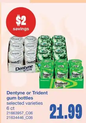 Wholesale Club DENTYNE OR TRIDENT GUM BOTTLES, 6 CT offer