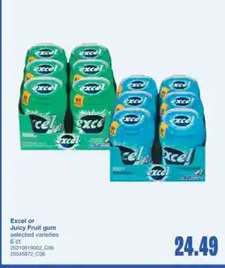 Wholesale Club EXCEL OR JUICY FRUIT GUM, 6 ct offer