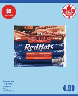 Wholesale Club SCHNEIDERS RED HOTS WIENERS, 375 G offer