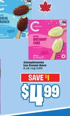 Chalo FreshCo Compliments Ice Cream Bars 6 pk offer
