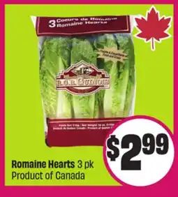 Chalo FreshCo Romaine Hearts 3 pk Product of Canada offer