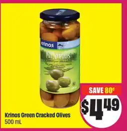 Chalo FreshCo Krinos Green Cracked Olives 500 mL offer