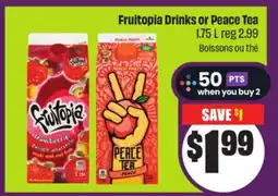 Chalo FreshCo Fruitopia Drinks or Peace Tea 1.75 L offer