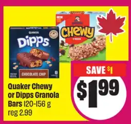 Chalo FreshCo Quaker Chewy or Dipps Granola Bars 120-156 g offer