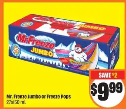 Chalo FreshCo Mr. Freeze Jumbo or Freeze Pops 27x150 mL offer