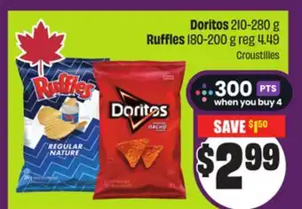 Chalo FreshCo Doritos 210-280 g Ruffles 180-200 g offer