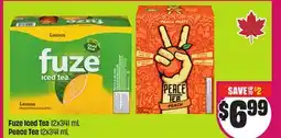 Chalo FreshCo Fuze Iced Tea 12x341 mL Peace Tea 12x341 mL offer