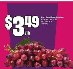 Chalo FreshCo Red Seedless Grapes Product of USA No. 1 Grade 7.69/kg offer