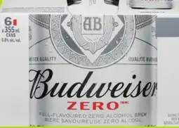 Chalo FreshCo Budweiser Zero Non-Alcoholic Beer 6x355 mL offer