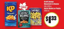 Chalo FreshCo Kraft Dinner Macaroni & Cheese 156-200 g Heinz Beans or Pasta 398 mL offer