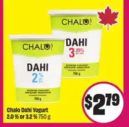 Chalo FreshCo Chalo Dahi Yogurt 2.0% or 3.2% 750 g offer