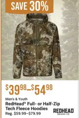 Cabela's RedHead Full-or Half-Zip Tech Fleece Hoodies offer