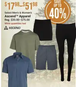 Cabela's Ascend Apparel offer
