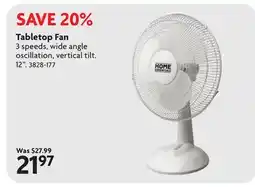Home Hardware Tabletop Fan offer