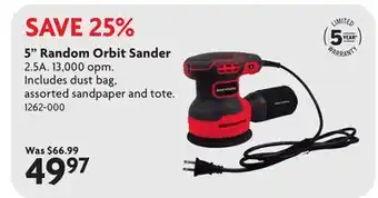 Home Hardware 5 Random Orbit Sander offer