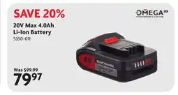 Home Hardware 20V Max 4.0Ah Li-Ion Battery offer