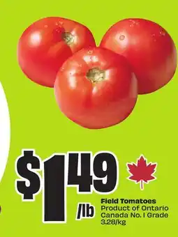 FreshCo Field Tomatoes Product of Ontario Canada No. 1 Grade 3.28/kg offer