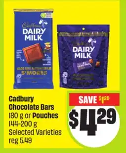 FreshCo Cadbury Chocolate Bars 180 g or Pouches 144- 200 g Selected Varieties offer