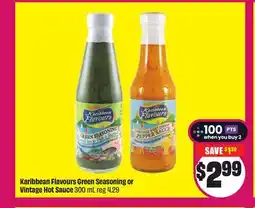 FreshCo Karibbean Flavours Green seasoning or Vintage Hot sauce 300 mL offer