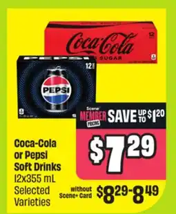 FreshCo Coca-Cola or Pepsi Soft Drinks 12 x 355 mL Selected Varieties offer