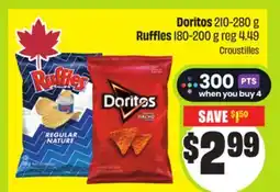 FreshCo Doritos 210-280 g Ruffles 180-200 g offer