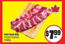 FreshCo Pork Back Ribs Frozen Cryovac 17.61/kg offer